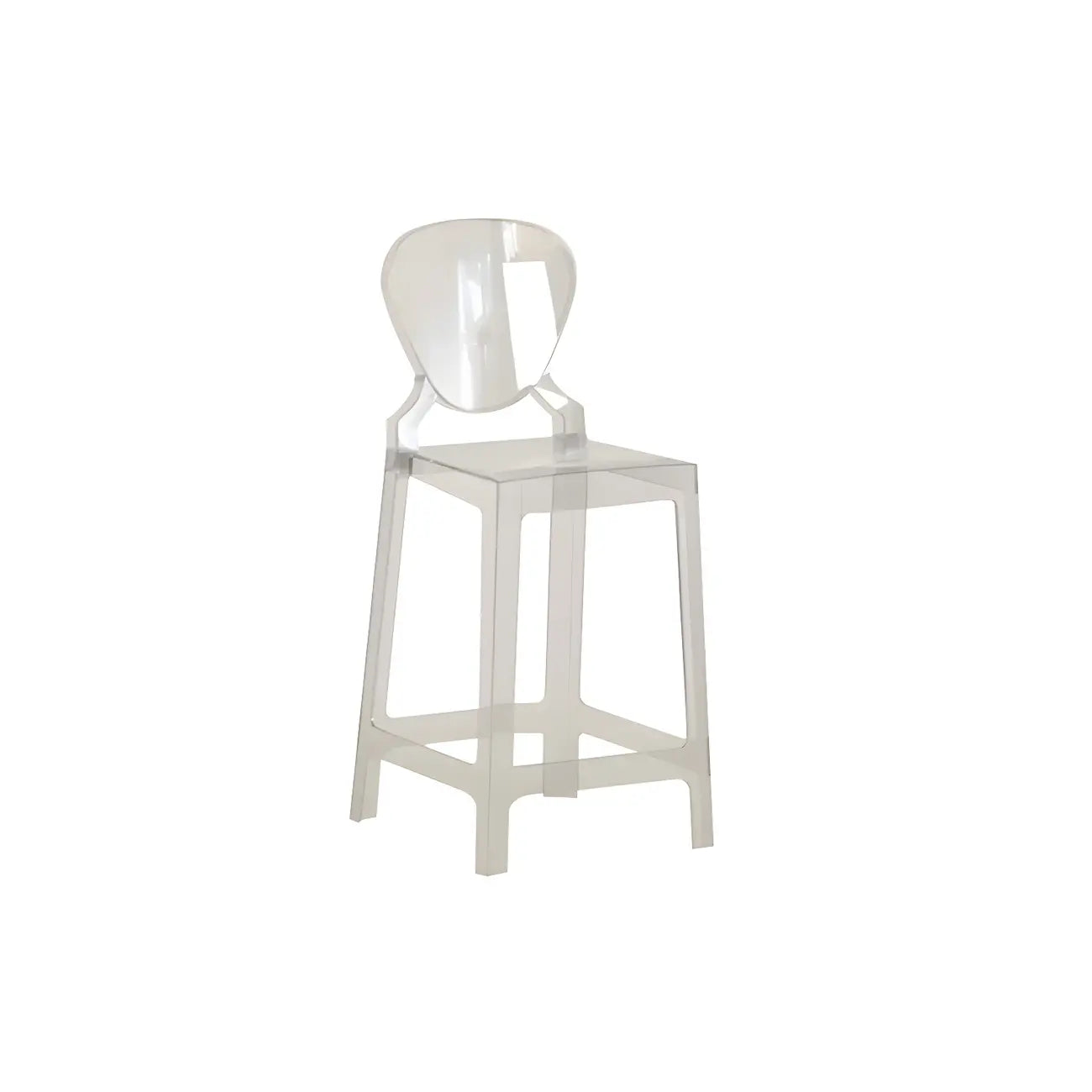 Tabouret de bar moderne en acrylique lisse et élégant avec dossier circulaire