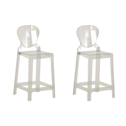 Tabouret de bar moderne en acrylique lisse et élégant avec dossier circulaire