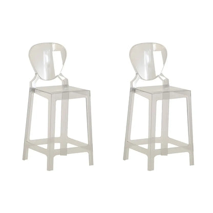Tabouret de bar moderne en acrylique lisse et élégant avec dossier circulaire