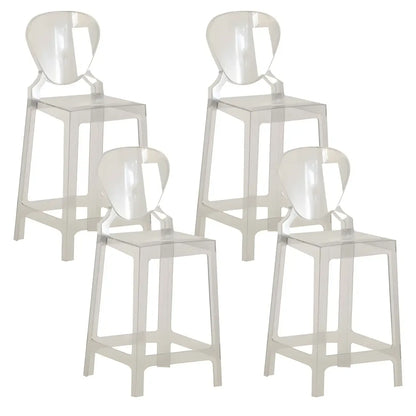 Tabouret de bar moderne en acrylique lisse et élégant avec dossier circulaire