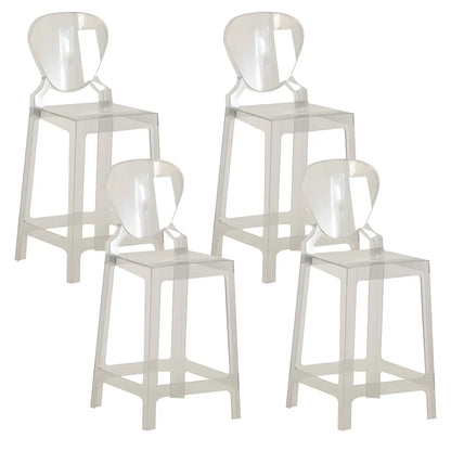 Tabouret de bar moderne en acrylique lisse et élégant avec dossier circulaire