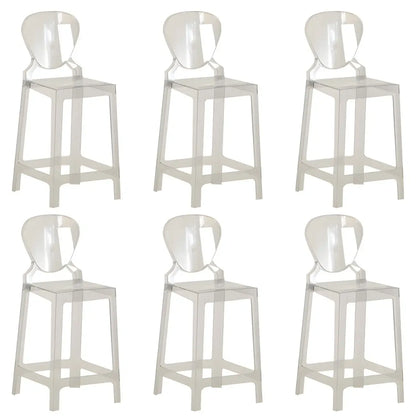 Tabouret de bar moderne en acrylique lisse et élégant avec dossier circulaire