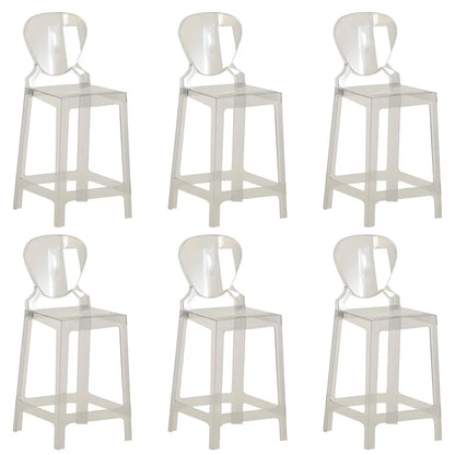 Tabouret de bar moderne en acrylique lisse et élégant avec dossier circulaire