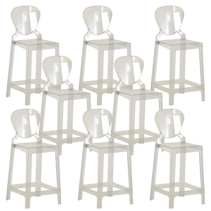 Tabouret de bar moderne en acrylique lisse et élégant avec dossier circulaire