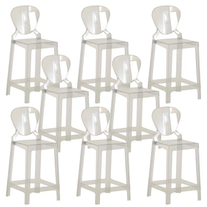 Tabouret de bar moderne en acrylique lisse et élégant avec dossier circulaire