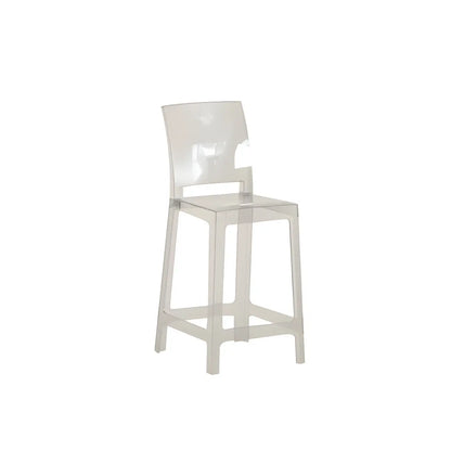Tabouret de bar moderne en acrylique lisse et élégant avec dossier circulaire