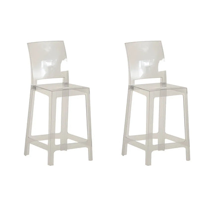 Tabouret de bar moderne en acrylique lisse et élégant avec dossier circulaire