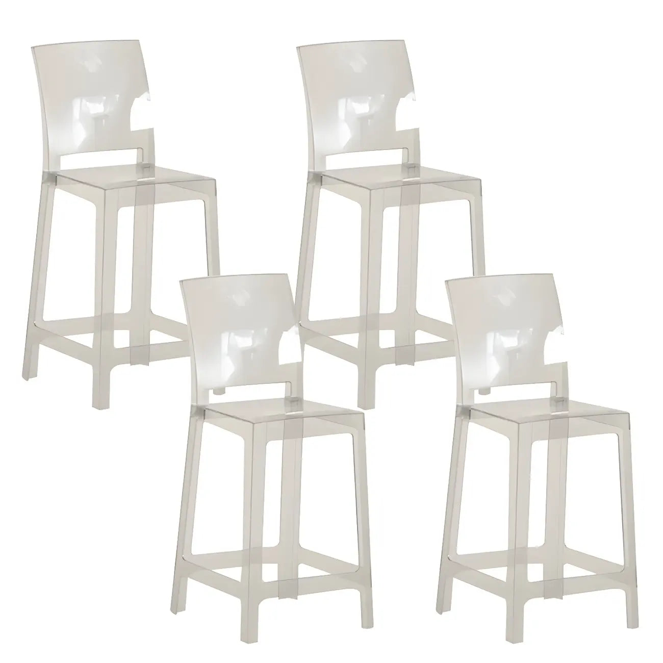 Tabouret de bar moderne en acrylique lisse et élégant avec dossier circulaire