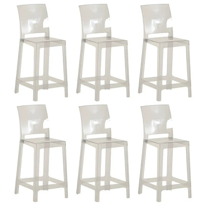 Tabouret de bar moderne en acrylique lisse et élégant avec dossier circulaire