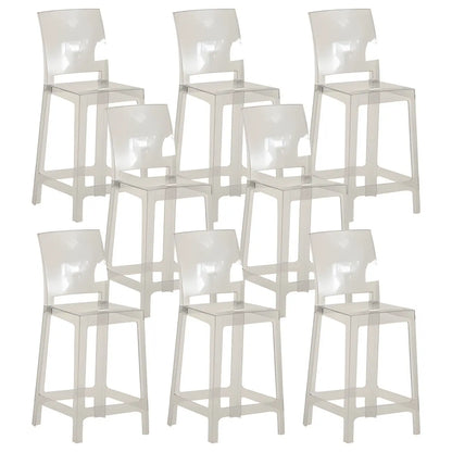 Tabouret de bar moderne en acrylique lisse et élégant avec dossier circulaire