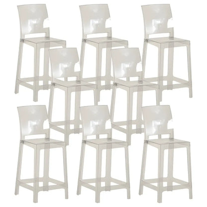 Tabouret de bar moderne en acrylique lisse et élégant avec dossier circulaire