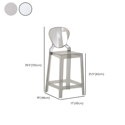Tabouret de bar moderne en acrylique lisse et élégant avec dossier circulaire
