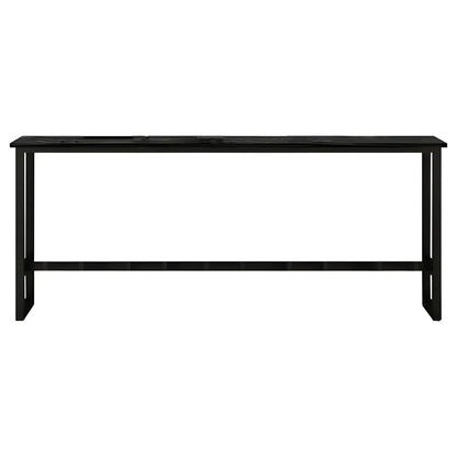Table de bar rectangulaire haute en bois et métal noir