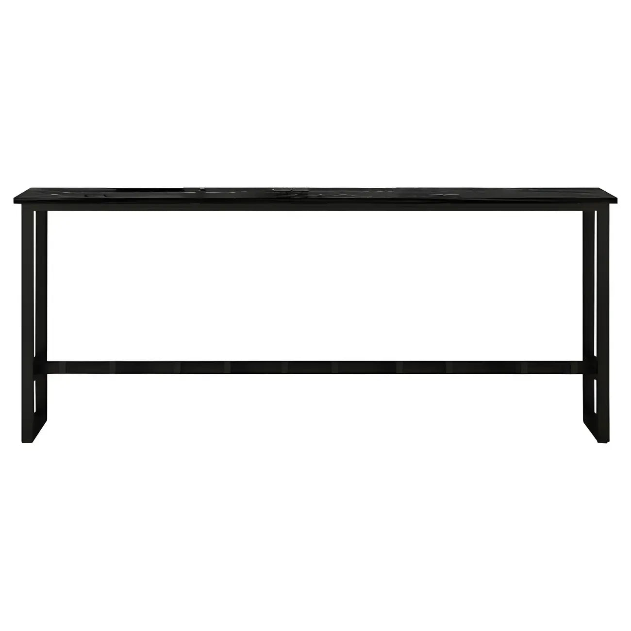 Table de bar rectangulaire haute en bois et métal noir