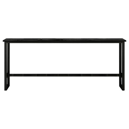 Table de bar rectangulaire haute en bois et métal noir