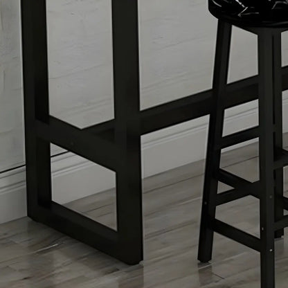 Table de bar rectangulaire haute en bois et métal noir