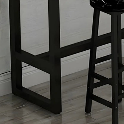 Table de bar rectangulaire haute en bois et métal noir