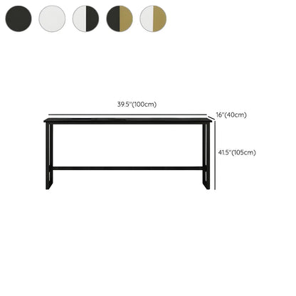 Table de bar rectangulaire haute en bois et métal noir