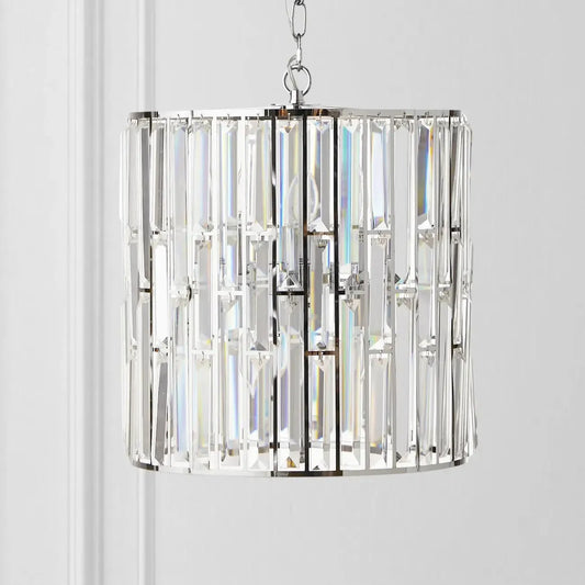 Suspension moderne en verre cristal tambour