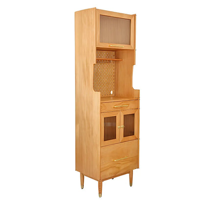 vaisselier de salle à manger avec portes vitrées en noyer réglables