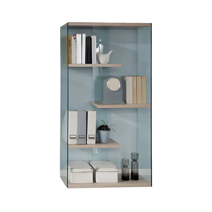 Étagère bibliothèque ouverte tendance en verre et bois