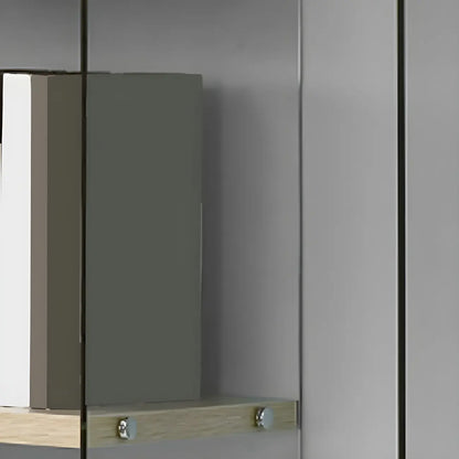 Étagère bibliothèque ouverte tendance en verre et bois