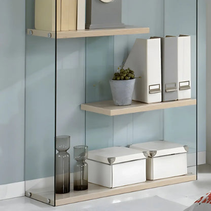 Étagère bibliothèque ouverte tendance en verre et bois