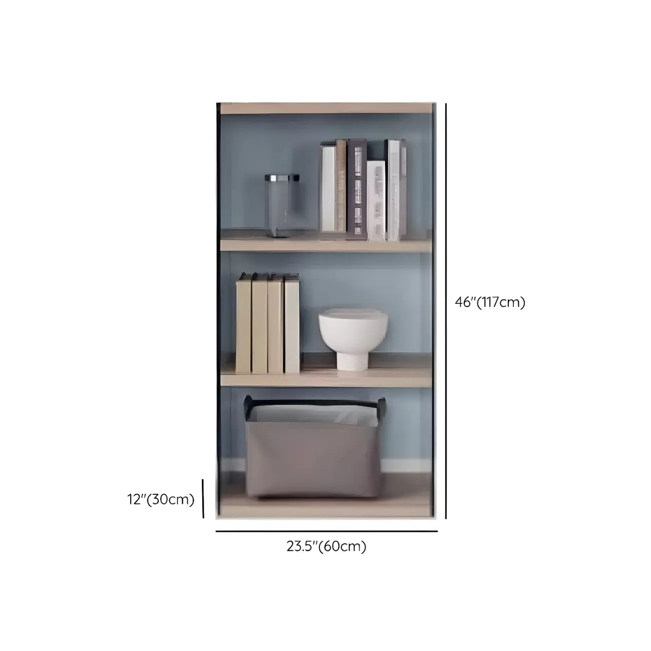 Étagère bibliothèque ouverte tendance en verre et bois