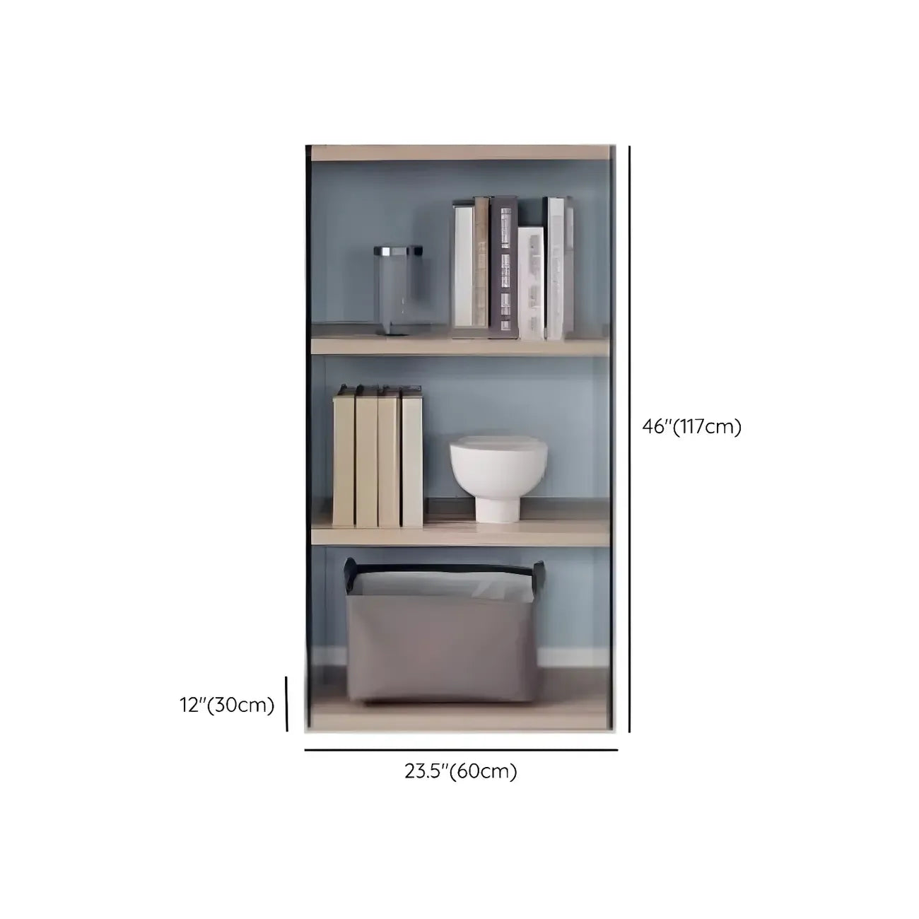 Étagère bibliothèque ouverte tendance en verre et bois