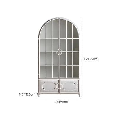 Vitrine moderne cintrée en bois et porte vitrée