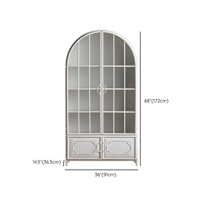 Vitrine moderne cintrée en bois et porte vitrée