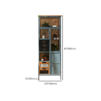 Vitrine moderne cintrée en bois et porte vitrée