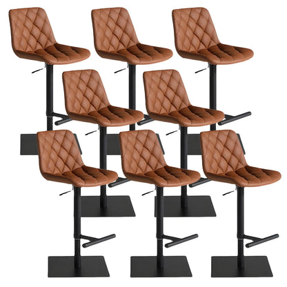 Tabouret de bar moderne pivotant et réglable avec dossier bas rembourré