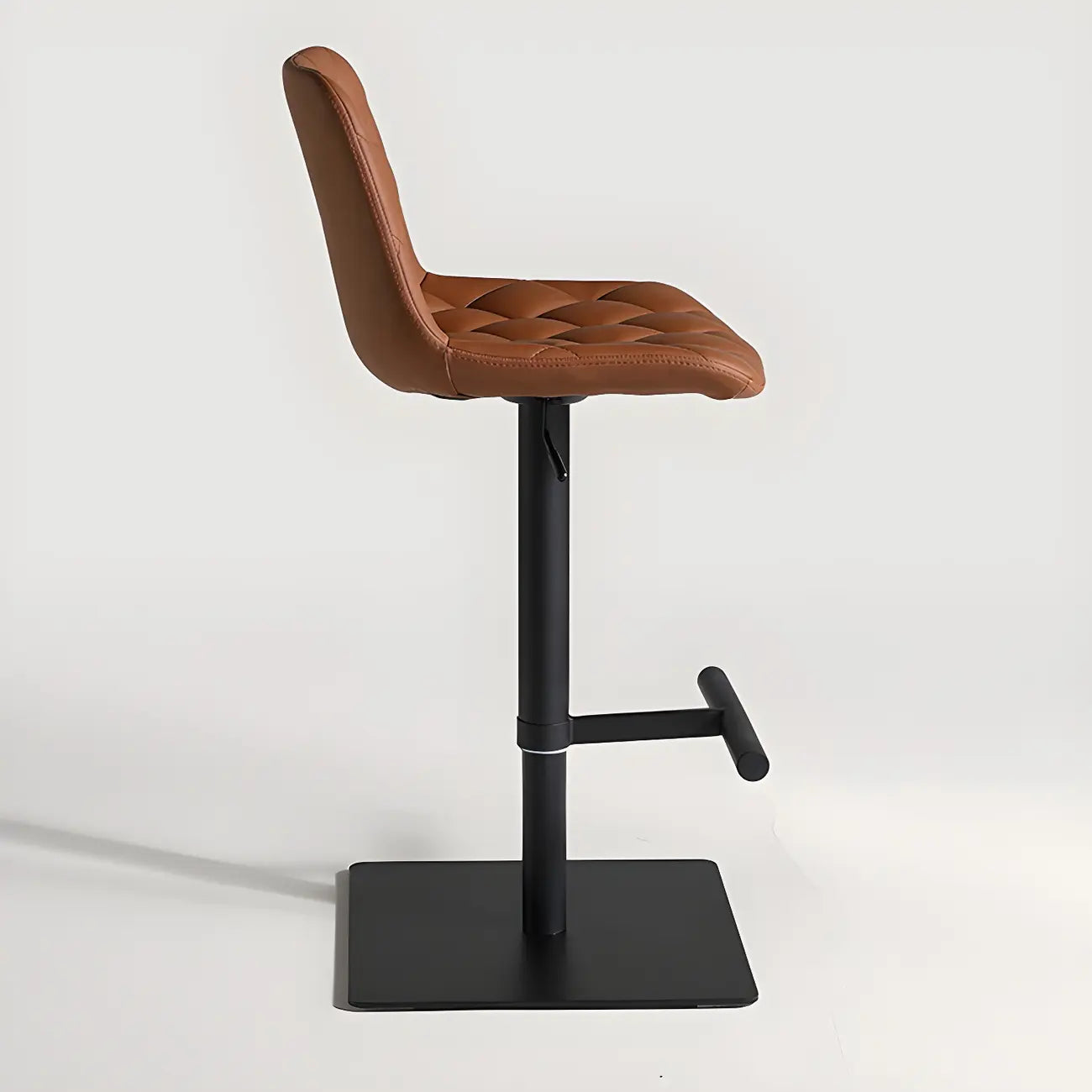 Tabouret de bar moderne pivotant et réglable avec dossier bas rembourré