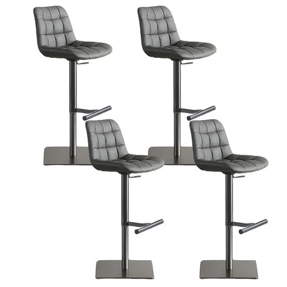 Tabouret de bar moderne pivotant et réglable avec dossier bas rembourré