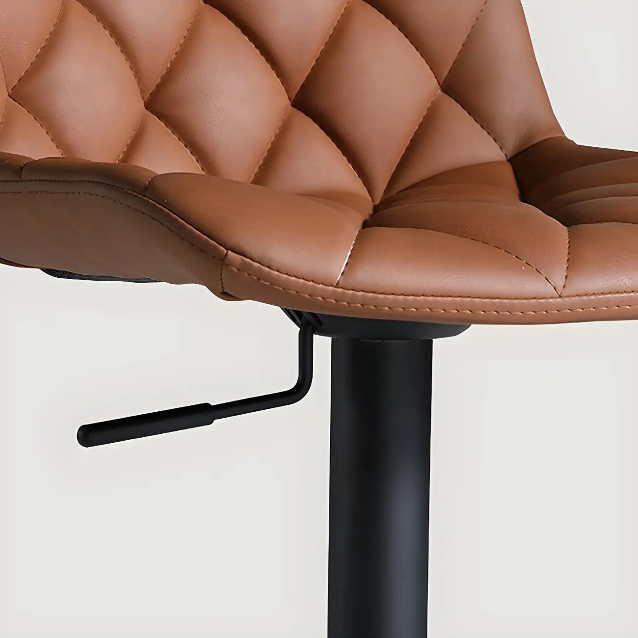 Tabouret de bar moderne pivotant et réglable avec dossier bas rembourré