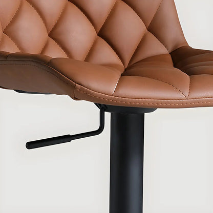 Tabouret de bar moderne pivotant et réglable avec dossier bas rembourré
