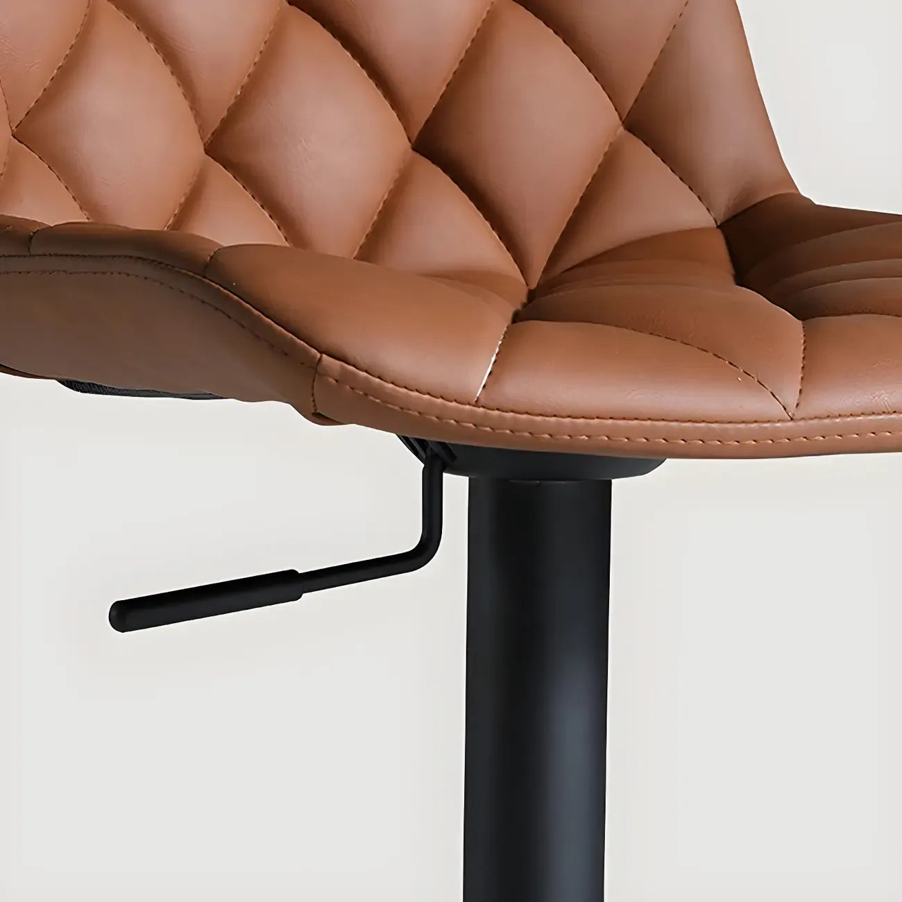 Tabouret de bar moderne pivotant et réglable avec dossier bas rembourré