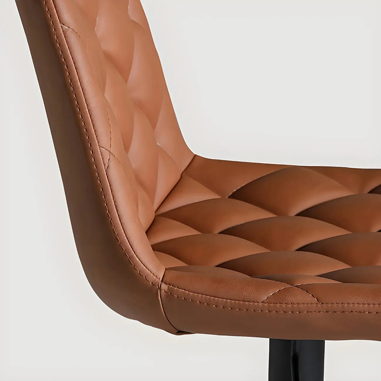 Tabouret de bar moderne pivotant et réglable avec dossier bas rembourré