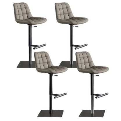 Tabouret de bar moderne pivotant et réglable avec dossier bas rembourré