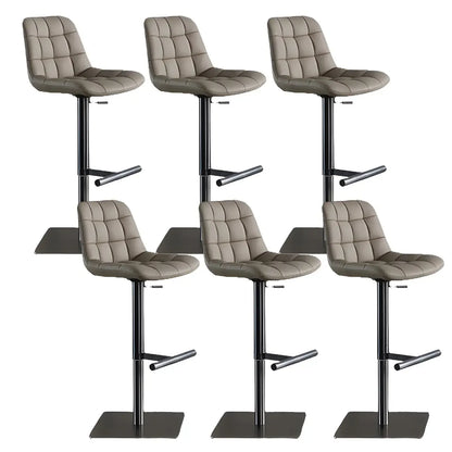 Tabouret de bar moderne pivotant et réglable avec dossier bas rembourré