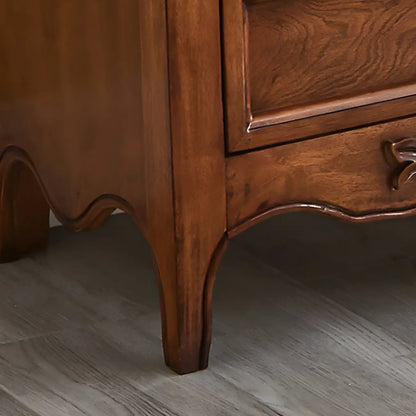 Bibliothèque traditionnelle en bois marron à 3 étagères avec tiroir