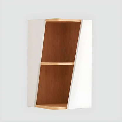 Bibliothèque d'angle artistique moderne en bois blanc