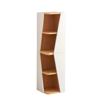 Bibliothèque d'angle artistique moderne en bois blanc
