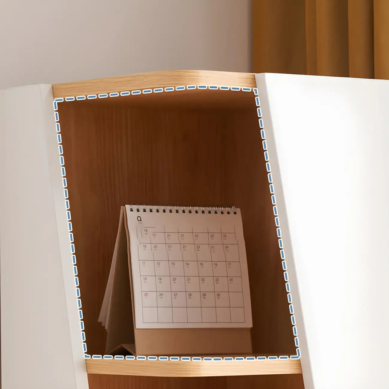 Bibliothèque d'angle artistique moderne en bois blanc