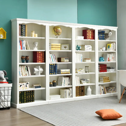 Bibliothèque rectangulaire classique et simple en bois blanc