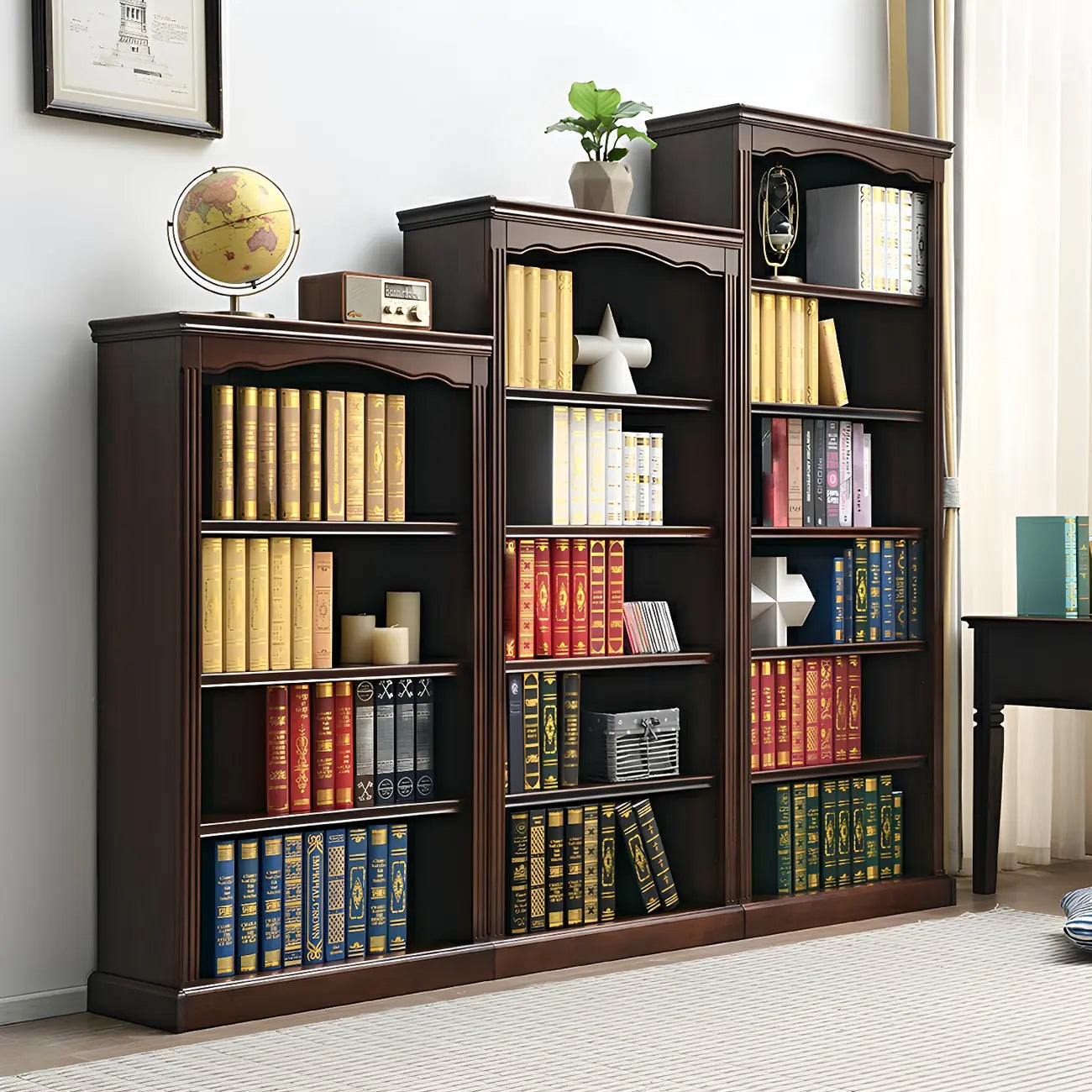 Bibliothèque rectangulaire classique et simple en bois blanc