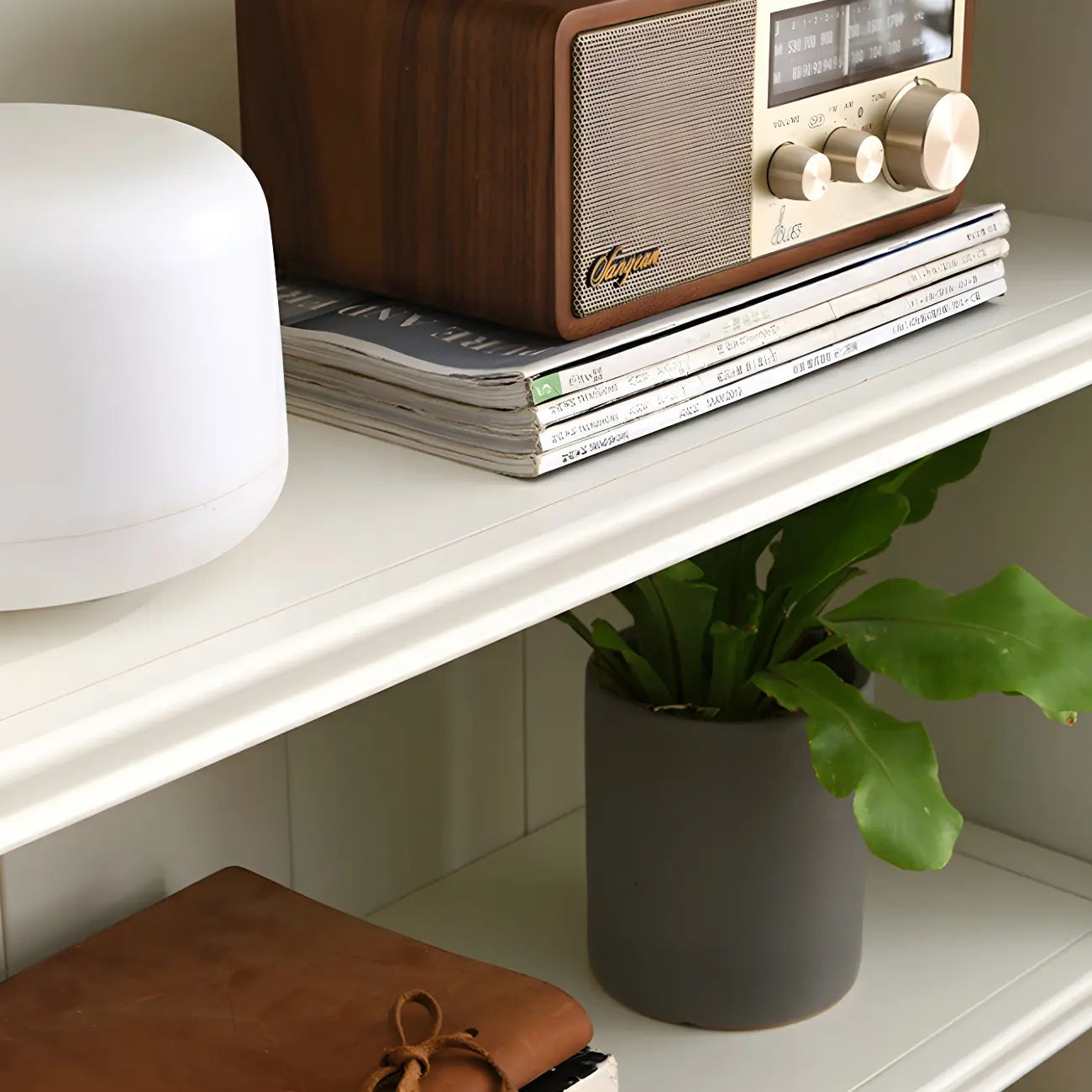 Bibliothèque rectangulaire classique et simple en bois blanc