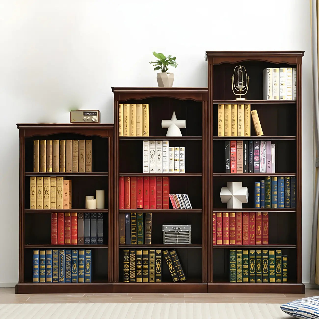 Bibliothèque rectangulaire classique et simple en bois blanc