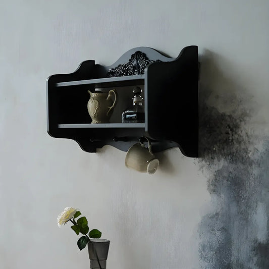 Petite vitrine murale en bois noir